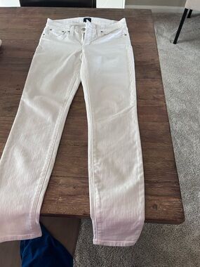 J. Crew Women’s White Straight-Leg Jeans